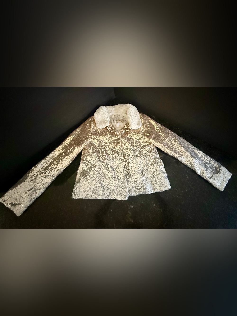 Disney Store Disney Princess Silver Gold Sequin Jacket for Girls Size 7/8